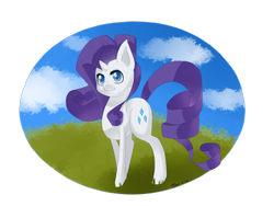 Size: 4000x3000 | Tagged: safe, artist:tomat-in-cup, rarity, pony, unicorn, g4, cloud, female, grass, mare, simple background, solo, transparent background