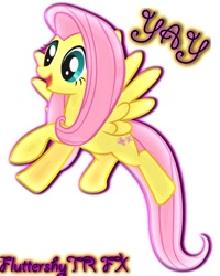 Size: 791x989 | Tagged: safe, artist:fluttershytr, fluttershy, pegasus, pony, g4, fanart, female, flying, simple background, solo, white background, yay