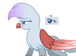 Size: 877x650 | Tagged: safe, artist:skele-sans, oc, oc only, oc:icy, griffon, blue eyes, griffon oc, simple background, solo, transparent background