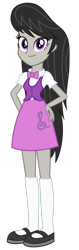 Size: 900x2858 | Tagged: safe, artist:ponyalfonso, octavia melody, equestria girls, g4, clothes, cutie mark, cutie mark on clothes, female, purple eyes, simple background, smiling, solo, transparent background