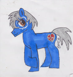 Size: 2387x2513 | Tagged: safe, artist:jezzarat, oc, oc only, oc:clutterstep, earth pony, pony, birth mark, earth pony oc, high res, solo, traditional art