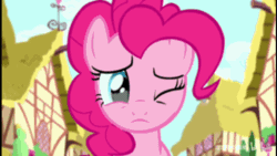 Size: 480x270 | Tagged: safe, screencap, pinkie pie, earth pony, pony, g4, pinkie pride, season 4, animated, chinese, crying, female, gif, licking, sad, solo, tongue out