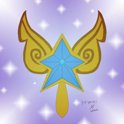Size: 1107x1107 | Tagged: safe, artist:gogglesparks, trixie, g4, cutie mark, element of harmony, item, jewelry, lunar element of harmony, mystery of the evershy, necklace, starry background, stars