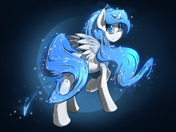 Size: 1800x1350 | Tagged: safe, artist:malifikyse, oc, oc only, oc:white flare, alicorn, pony, alicorn oc, horn, solo, wings
