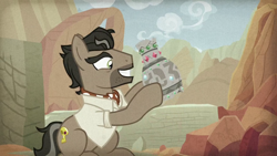 Size: 1920x1080 | Tagged: safe, screencap, doctor caballeron, earth pony, pony, daring doubt, g4, male, smiling, solo, stallion