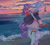 Size: 4398x3932 | Tagged: safe, artist:xjenn9, bon bon, lyra heartstrings, sweetie drops, earth pony, anthro, g4, ass, beach, blushing, bon butt, bridal carry, butt, carrying, clothes, commissioner:endbringer99, eyeshadow, female, lesbian, makeup, ocean, ponytail, pride flag, pride month, ship:lyrabon, shipping, skirt, sunset, water