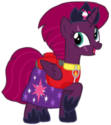 Size: 892x1006 | Tagged: safe, artist:徐詩珮, fizzlepop berrytwist, tempest shadow, alicorn, pony, series:sprglitemplight diary, series:sprglitemplight life jacket days, series:springshadowdrops diary, series:springshadowdrops life jacket days, g4, alicornified, alternate universe, base used, clothes, cute, marshall (paw patrol), paw patrol, race swap, simple background, tempesticorn, transparent background