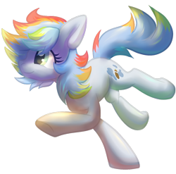 Size: 900x890 | Tagged: safe, artist:tiothebeetle, oc, oc only, oc:colorsplash, earth pony, pony, blue coat, blue mane, colorful, commission, cutie mark, eyelashes, female, frolicking, looking left, multicolored hair, paintbrush, prancing, rainbow hair, raised hoof, simple background, smiling, solo, standing on one leg, transparent background