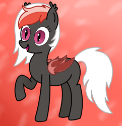 Size: 2922x3016 | Tagged: safe, artist:rainbowšpekgs, oc, oc only, oc:amaryllis, bat pony, pony, bat pony oc, bat wings, commission, female, high res, missing cutie mark, pose, simple background, solo, standing, wings