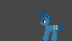 Size: 472x272 | Tagged: safe, artist:nitobit, derpibooru exclusive, oc, oc only, oc:p-21, earth pony, pony, fallout equestria, fallout equestria: project horizons, animated, fanfic art, gif, male, pixel art, rocket launcher, shooting, simple background, solo, stallion, weapon