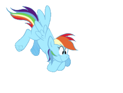 Size: 648x486 | Tagged: safe, artist:shit_head, rainbow dash, pegasus, pony, g4, animated, female, flying, gif, mare, missing cutie mark, simple background, solo, transparent background