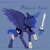 Size: 1080x1080 | Tagged: safe, artist:lunathemoongod, princess luna, alicorn, pony, g4, alternate universe, armor, bandage, bandaged leg, cutie mark, deviantart watermark, fantasy class, female, floppy ears, from side, full body, injured, magic, name, obtrusive watermark, profile, purple background, purple body, purple mane, scar, simple background, slit pupils, solo, sword, warrior, warrior luna, watermark, weapon