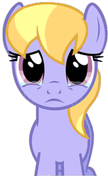 Size: 722x1177 | Tagged: safe, artist:abealy2, cloud kicker, pegasus, pony, g4, crying, crying ponies, female, looking at you, mare, simple background, solo, teary eyes, transparent background