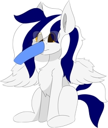 Size: 5426x6409 | Tagged: safe, artist:skylarpalette, oc, oc only, oc:swift, pegasus, pony, big ears, boop, fluffy, fluffy mane, male, pegasus oc, pegasus wings, shocked, shocked expression, short tail, simple background, simple shading, sitting, solo focus, spread wings, stallion, transparent background, wings