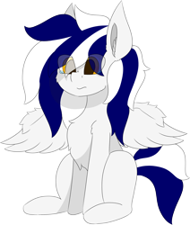 Size: 5426x6409 | Tagged: safe, alternate version, artist:skylarpalette, oc, oc only, oc:swift, pegasus, pony, big ears, chest fluff, crying, fluffy, male, pegasus oc, pegasus wings, sad, scrunched muzzle, scrunchy face, simple background, simple shading, sitting, solo, spread wings, stallion, transparent background, wings
