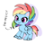 Size: 500x503 | Tagged: safe, artist:ymnsk, rainbow dash, pegasus, pony, g4, g4.5, my little pony: pony life, cute, dashabetes, female, japanese, mare, simple background, solo, translation request, white background