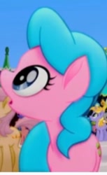 Size: 177x290 | Tagged: safe, screencap, melody star, silver dust, sugar floss, sunkiss, earth pony, pony, unicorn, g4, my little pony: the movie, background pony, cropped, female, looking up, mare, shocked, solo focus