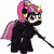 Size: 6000x5999 | Tagged: safe, alternate version, artist:n0kkun, sour sweet, pony, unicorn, g4, armor, assault rifle, belt, body armor, boots, clothes, commission, disguise, disguised changeling, ear piercing, earring, equestria girls ponified, eyeshadow, female, freckles, gloves, gun, handgun, headset, jacket, jewelry, katana, m4a1, makeup, mare, mask, mercenary, ninja, pants, piercing, pistol, ponified, pouch, rifle, shoes, simple background, smiling, smirk, solo, submachinegun, sword, transparent background, ump45, weapon