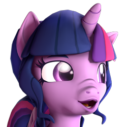 Size: 2160x2160 | Tagged: safe, artist:imafutureguitarhero, sci-twi, twilight sparkle, alicorn, pony, g4, 3d, :o, colored eyebrows, colored eyelashes, cute, emote, female, floppy ears, high res, horn, mare, meme, nose wrinkle, open mouth, pog, pogchamp, poggers, revamped ponies, sci-twilicorn, simple background, solo, source filmmaker, transparent background, twiabetes, twilight sparkle (alicorn), wings