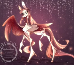 Size: 1024x899 | Tagged: safe, artist:manella-art, oc, oc only, oc:celestial starshine, pegasus, pony, female, mare, slender, solo, thin, two toned wings, wings