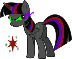 Size: 464x378 | Tagged: safe, artist:istilllikegamecubes, twilight sparkle, alicorn, pony, g4, colored horn, corrupted twilight sparkle, curved horn, cutie mark, dark magic, dark twilight, dark twilight sparkle, darkened coat, darkened hair, darklight, darklight sparkle, evil twilight, female, horn, magic, recolor, simple background, solo, sombra eyes, sombra horn, transparent background, twilight sparkle (alicorn)