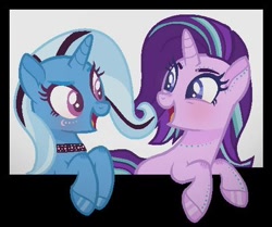 Size: 400x334 | Tagged: safe, artist:bittersweethare, starlight glimmer, trixie, g4, punk