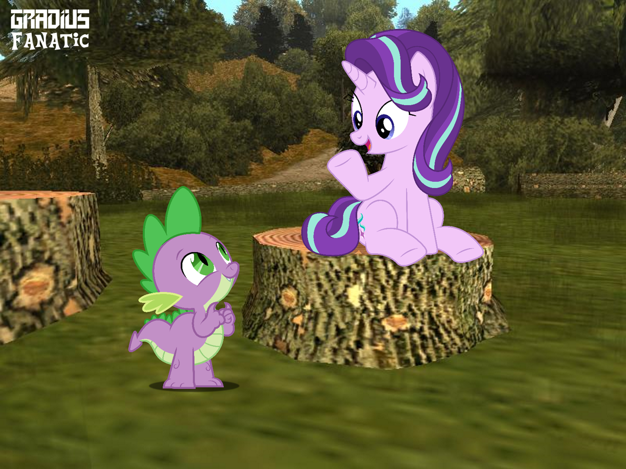 2386120 Safe Artist Gradiusfanatic Spike Starlight Glimmer