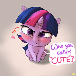 Size: 1800x1800 | Tagged: safe, artist:captainpudgemuffin, edit, editor:gamedevanon, twilight sparkle, pony, g4, cheek fluff, chest fluff, comparison, cute, denial's not just a river in egypt, embarrassed, female, great edit, heartbreak, i'm not cute, looking at you, mare, simple background, solo, tsundere, tsunlight sparkle, white background