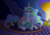 Size: 1250x875 | Tagged: safe, artist:spellboundcanvas, princess celestia, oc, oc:azure glide, alicorn, pegasus, pony, g4, adopted offspring, cute, cutelestia, fireplace, momlestia, pegasus oc, sleeping, snuggling, wings