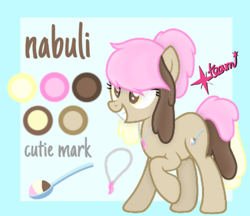 Size: 694x600 | Tagged: safe, artist:pony spark team, oc, oc only, oc:nabuli, earth pony, pony, cutie mark, female, food, ice cream, ponytail, solo, spoon
