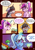 Size: 2160x3076 | Tagged: safe, artist:anon_1515, princess cadance, trixie, oc, oc:thunder dusk, alicorn, pony, unicorn, comic:double sitters, g4, alternate hairstyle, angry, babysitter trixie, bag, bow, broccoli, carrot, carrot dog, cheese pizza, chest fluff, clothes, comic, confused, couch, dialogue, eyebrows, female, floppy ears, foalsitter, folded wings, food, frown, full mouth, hair bow, hair tie, herbivore, high res, hoodie, indoors, magic, male, pizza, raised eyebrow, saddle bag, smiling, speech bubble, teen princess cadance, telekinesis, wings