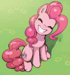 Size: 1024x1105 | Tagged: safe, artist:digiral, pinkie pie, earth pony, pony, g4, cute, diapinkes, eyes closed, female, mare, sitting, smiling, solo