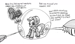 Size: 1280x753 | Tagged: safe, artist:ewoudcponies, starlight glimmer, pony, unicorn, g4, barrier, black and white, dialogue, glowing horn, grayscale, horn, monochrome, star trek, traditional art
