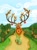 Size: 1024x1366 | Tagged: safe, artist:tamatria, the great seedling, deer, elk, going to seed, apple, apple tree, female, solo, tree