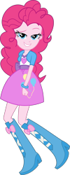 Size: 3891x9709 | Tagged: safe, artist:alandssparkle, pinkie pie, equestria girls, equestria girls specials, g4, my little pony equestria girls: mirror magic, absurd resolution, bedroom eyes, boots, bracelet, clothes, cutie mark on clothes, female, jewelry, looking at you, pink skirt, shirt, shoes, simple background, skirt, smiling, smirk, solo, teenager, transparent background, vector, vest