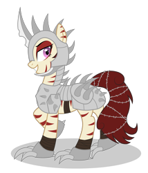 Size: 3000x3500 | Tagged: safe, artist:kitana762, oc, oc only, oc:rampage, earth pony, pony, fallout equestria, fallout equestria: project horizons, armor, fanfic art, high res, looking at you, razorwire, simple background, solo, transparent background, vector