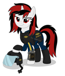 Size: 2750x3200 | Tagged: safe, artist:kitana762, oc, oc only, oc:blackjack, pony, unicorn, fallout equestria, fallout equestria: project horizons, armored pony, fanfic art, female, helmet, high res, mare, pipbuck, simple background, solo, transparent background, vault security armor, vector