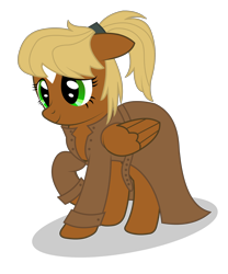 Size: 2500x3000 | Tagged: safe, artist:kitana762, oc, oc only, oc:threnody, pegasus, pony, fallout equestria, fallout equestria: speak, clothes, coat, fanfic art, heartmender, high res, ponytail, simple background, solo, transparent background, vector