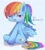 Size: 1080x1200 | Tagged: safe, artist:gumachanjp, rainbow dash, pegasus, pony, g4, alternate hairstyle, cute, dashabetes, female, mare, one eye closed, open mouth, ponytail, sitting, solo