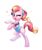 Size: 1434x1700 | Tagged: safe, artist:confetticakez, oc, oc only, oc:honeycrisp blossom, earth pony, pony, clothes, cute, female, freckles, headband, mare, offspring, one eye closed, parent:big macintosh, parent:princess cadance, parents:cadmac, scout, simple background, solo, standing, standing on one leg, stars, vest, white background, wink