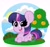 Size: 2048x1945 | Tagged: safe, artist:kittyrosie, part of a set, twilight sparkle, alicorn, pony, g4, berry bush, blushing, bush, cloud, cute, female, food, mare, open mouth, orange, orange tree, prone, smiling, solo, strawberry, tree, twiabetes, twilight sparkle (alicorn)