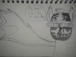 Size: 2576x1932 | Tagged: safe, artist:keeganrussart, oc, oc only, oc:russ, pony, mask, night vision goggles, solo, traditional art