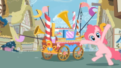 Size: 1280x720 | Tagged: safe, artist:tengami, edit, edited screencap, screencap, applejack, berry punch, berryshine, blossomforth, bon bon, carrot top, chip mint, cranky doodle donkey, daisy, diamond mint, flower wishes, golden harvest, justah bill, lady justice, lemon hearts, lightning bolt, lily, lily valley, linky, lucky clover, lyra heartstrings, mayor mare, neon lights, pinkie pie, rain catcher, rainbow dash, rarity, rising star, roseluck, shoeshine, sweetie drops, swift justice, tall order, twilight sparkle, white lightning, earth pony, pegasus, pony, unicorn, a friend in deed, applebuck season, g4, season 1, season 2, the last roundup, 2014, and that's how equestria was unmade, animated, bass drum, carriage, colt, end credits, female, flower trio, friendship express, gotta go fast, invincible, male, mare, mega man (series), pinkie being pinkie, smile song, sound, stallion, stampede, taxi, the horror, this isn't even my final form, train, train tracks, wat, webm, welcome song, xk-class end-of-the-world scenario