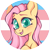 Size: 811x811 | Tagged: safe, artist:onionpwder, fluttershy, pegasus, pony, g4, blushing, bust, female, icon, lgbt headcanon, pride, pride flag, simple background, solo, trans fluttershy, transgender, transgender pride flag, transparent background