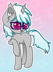 Size: 1024x1392 | Tagged: safe, artist:windykirin, oc, oc only, oc:windshear, pony, unicorn, cute, female, glasses, mare, raised leg, shy, solo