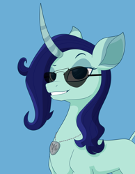 Size: 7000x9000 | Tagged: safe, artist:imposter dude, oleander (tfh), pony, unicorn, them's fightin' herds, alternate color palette, bust, commission, community related, glasses, half body, jewelry, looking at you, necklace