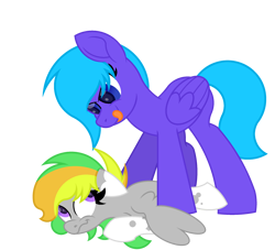 Size: 2200x2000 | Tagged: safe, artist:ponkus, oc, oc:flugel, oc:odd inks, pegasus, pony, female, high res, licking, licking lips, mare, simple background, tongue out, transparent background