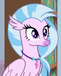 Size: 385x478 | Tagged: safe, screencap, silverstream, hippogriff, a horse shoe-in, g4, cropped, cute, diastreamies, female, jewelry, necklace, png, solo