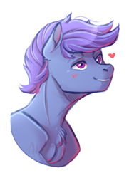 Size: 508x702 | Tagged: safe, artist:1an1, oc, oc only, oc:windy dripper, pegasus, pony, blushing, bust, chest fluff, heart, male, simple background, smiling, solo, stallion, white background