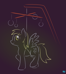 Size: 616x690 | Tagged: safe, artist:quint-t-w, derpy hooves, pegasus, pony, g4, atg 2020, bubble, female, gradient background, hanging, minimalist, mobile, modern art, newbie artist training grounds, solo
